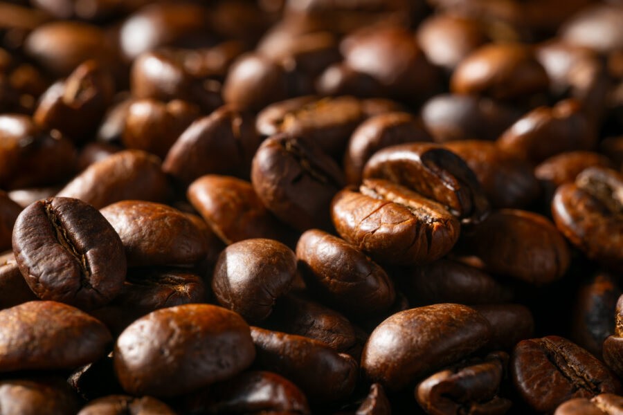 Full frame shot of roasted coffee beans