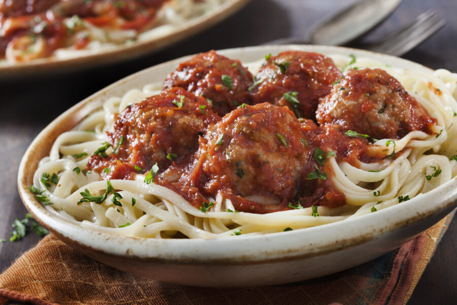 Linguine with Turkey Meatballs in a Marinara Sauce