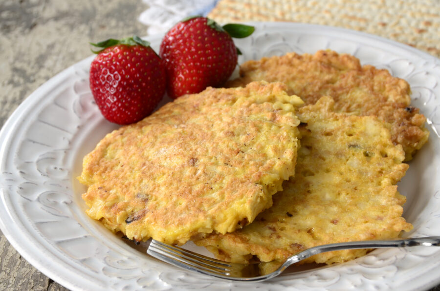 "Matzah brei, or matzo brei, is a traditional Jewish dish of fried matzah and egg commonly eaten for breakfast during Passover.More Passover images:"