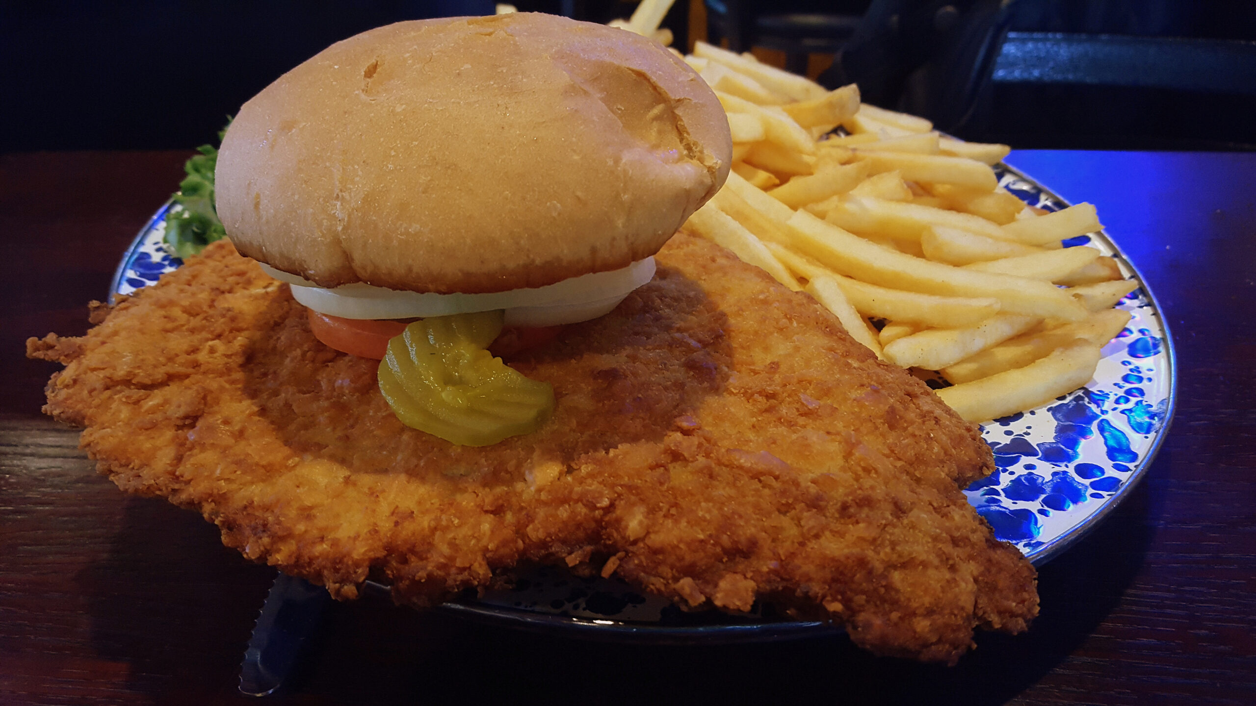 Iowa breaded pork tenderloin sandwich