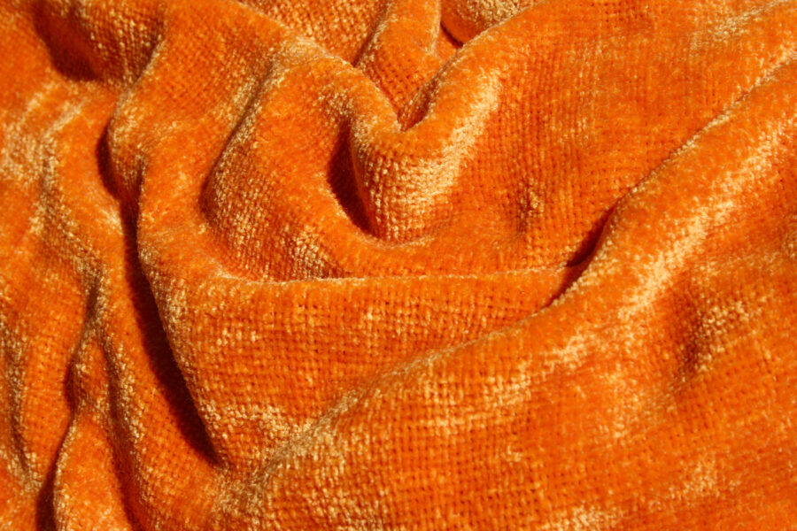 Orange Chenille Fabric