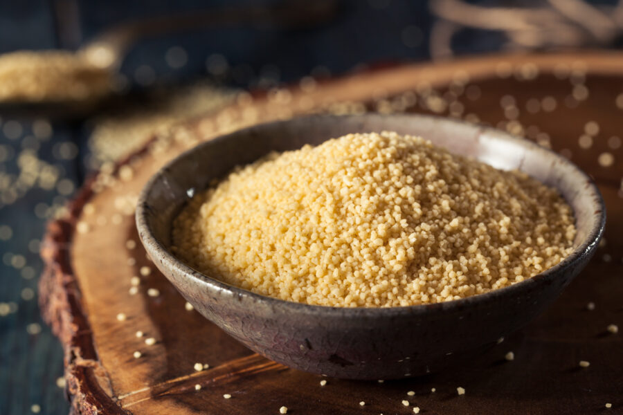 Raw Organic French Couscous in a Bowl