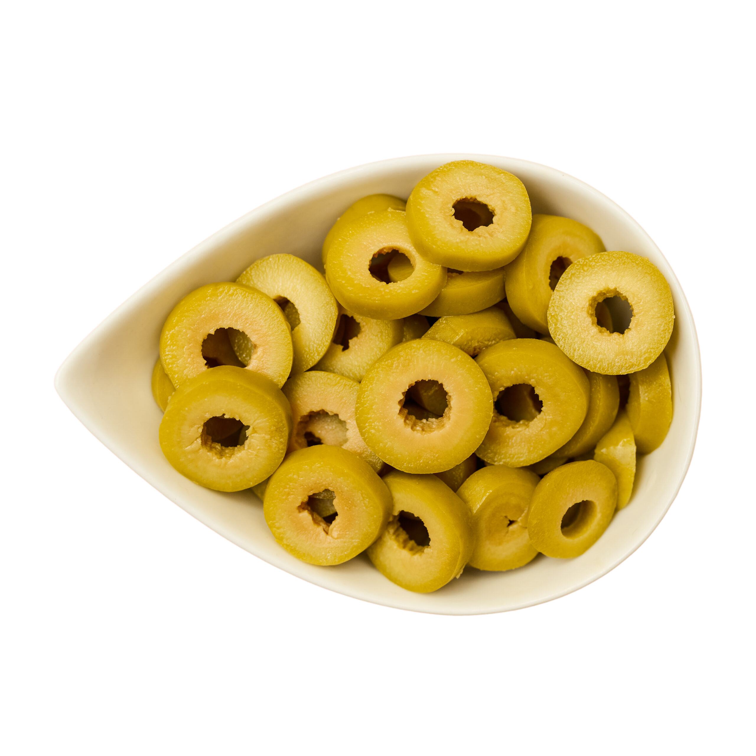 Slices of green olives