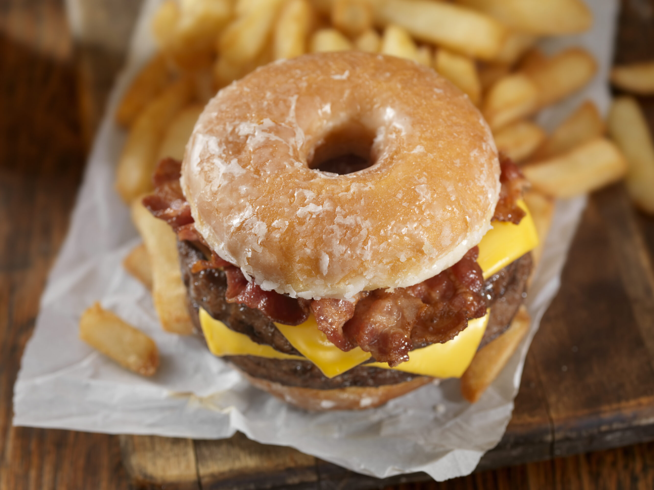 The Burger lovers brunch! It sounds like an odd combination but it tastes as good as it looks. It has also been a huge hit this summer across the US and Canada at Carnivals, State Fairs and even a few Food Trucks.-Photographed on Hasselblad H3D2-39mb Camera