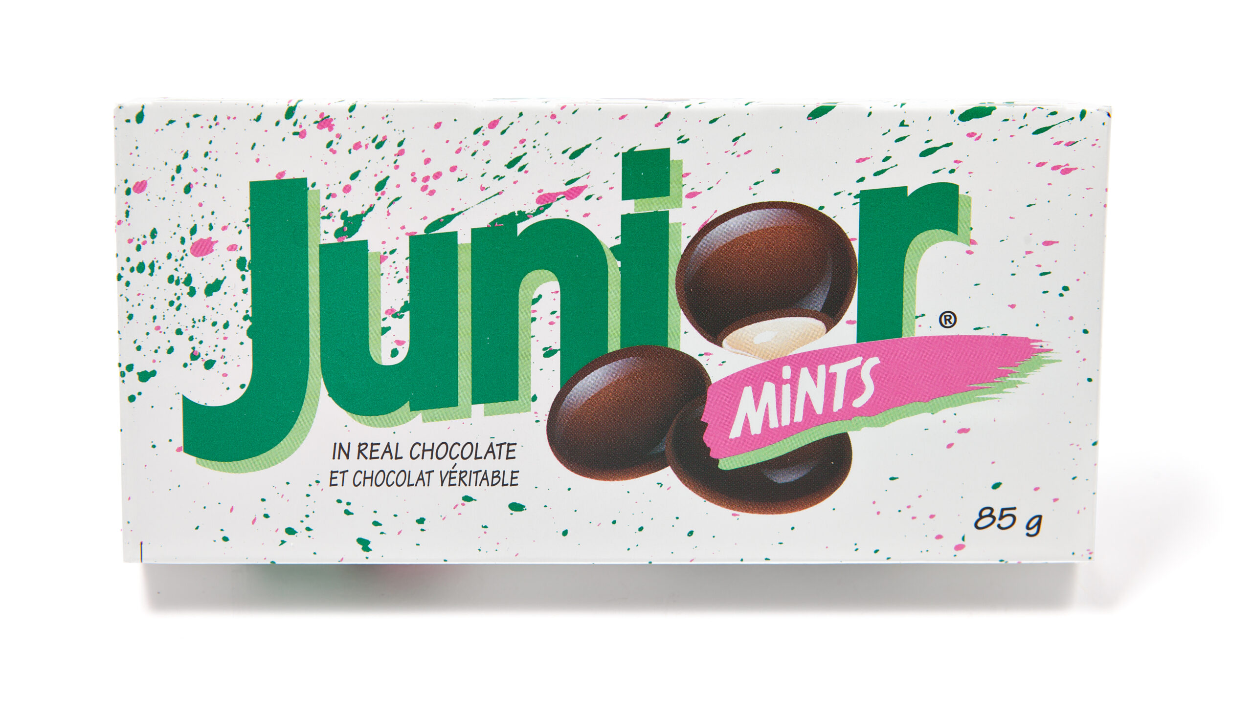 "Toronto, Canada - May 8, 2012: This is a studio shot of a box of Junior Mints made by Tootsie Roll Industries isolated on a white background."