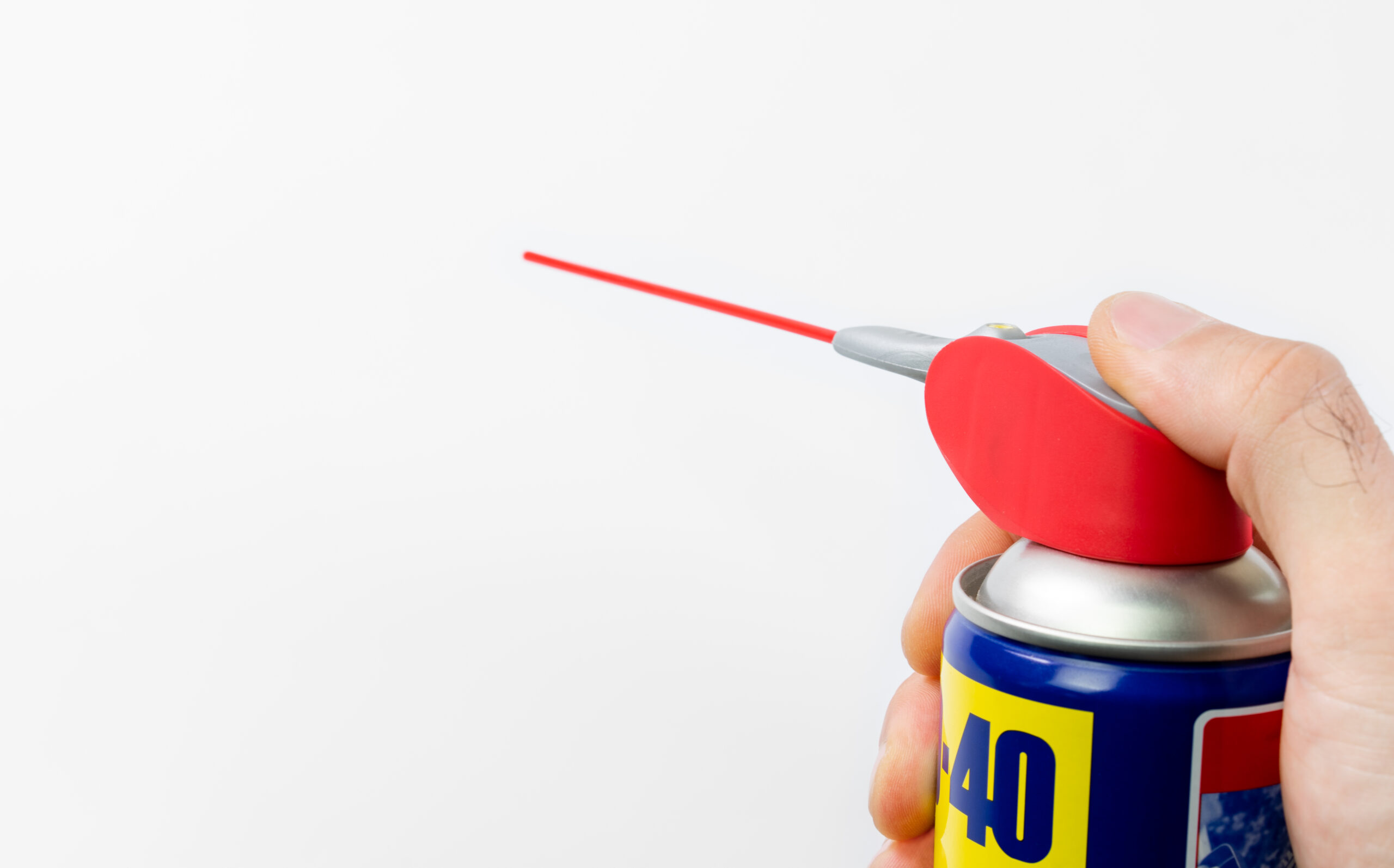 WD40. Anti-rust cleaner on a white background