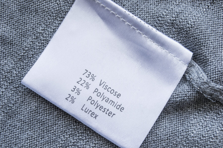 White label with fabric composition