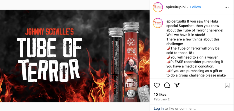 Instagram post showing Tube of Terror, by @spiceituplbi