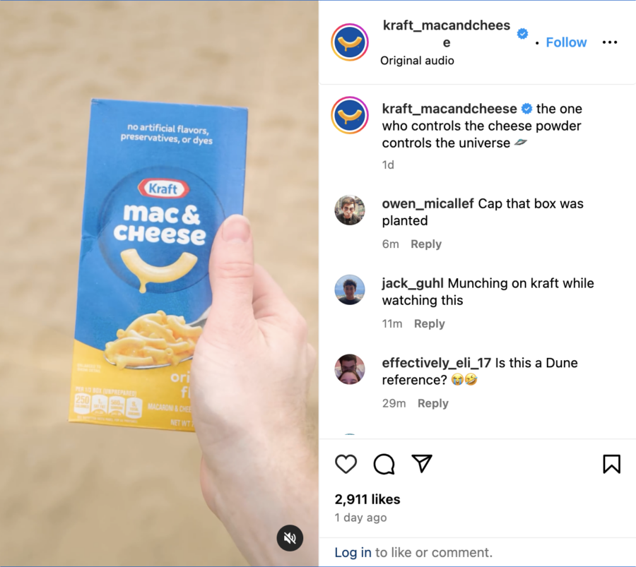 Box of Kraft Mac & Cheese, posted on Instagram by @kraft_macandcheese