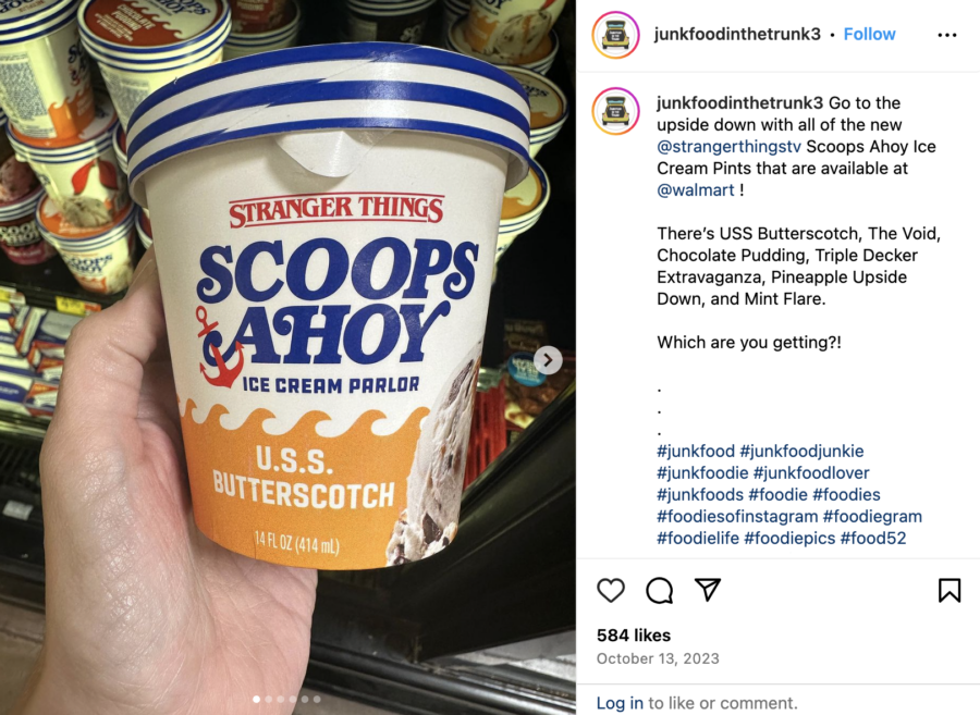 Pint of Scoops Ahoy U.S.S. Butterscotch ice cream, posted on Instagram by @junkfoodinthetrunk3