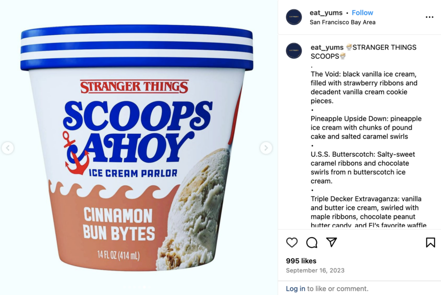 Pint of Cinnamon Bun Bytes ice cream, posted on Instagram by @eat_yums