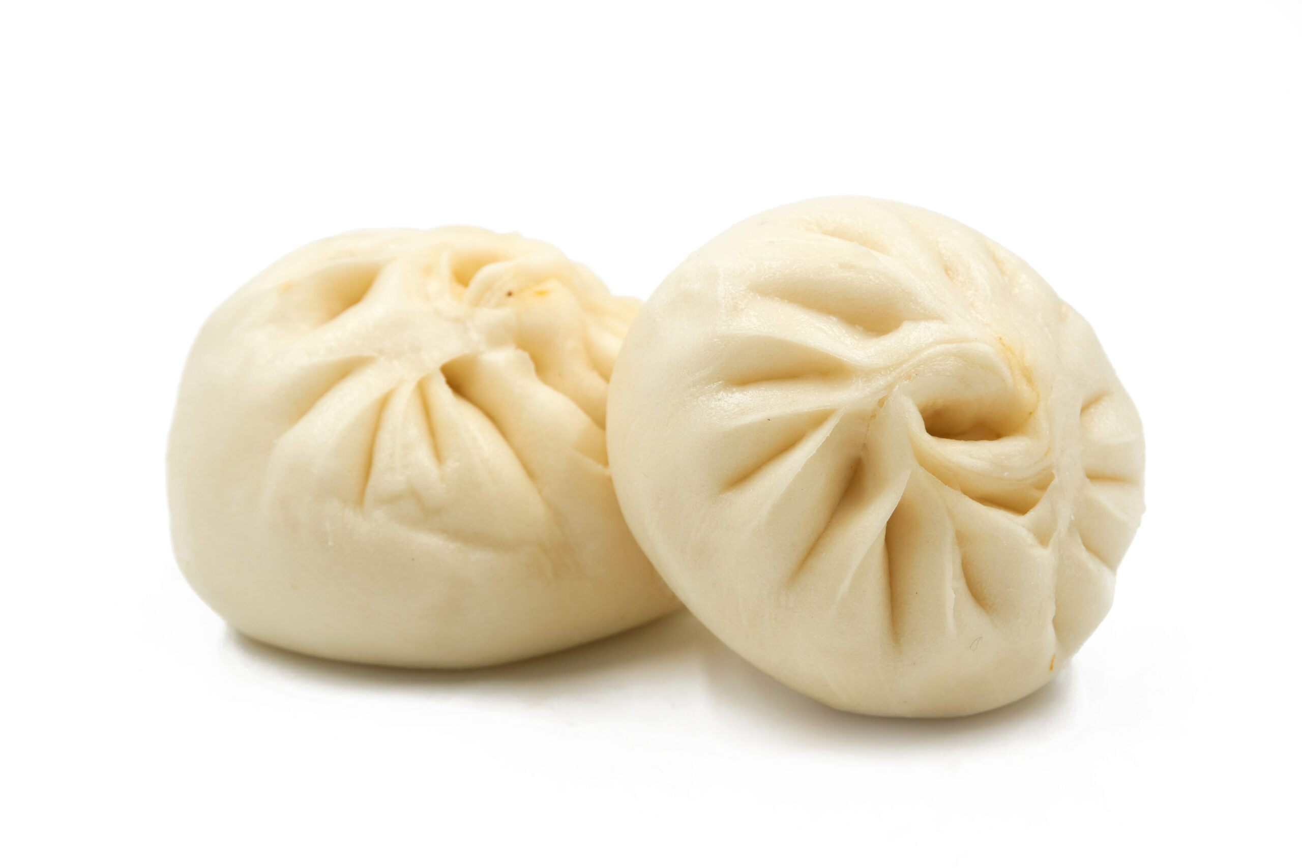 Chinese Steamed Buns isolated on white background.