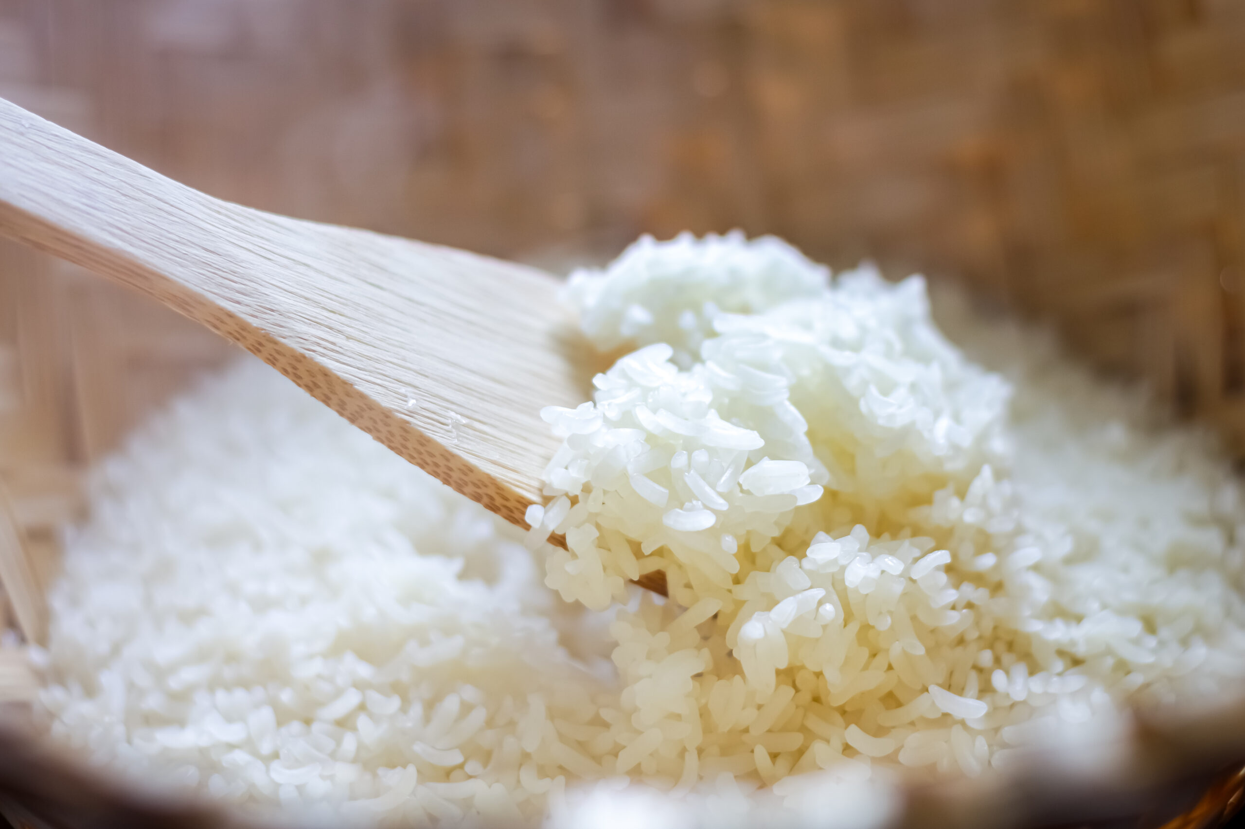 Close-up with stick rice already cooked looks great taste.stick rice in Thailand