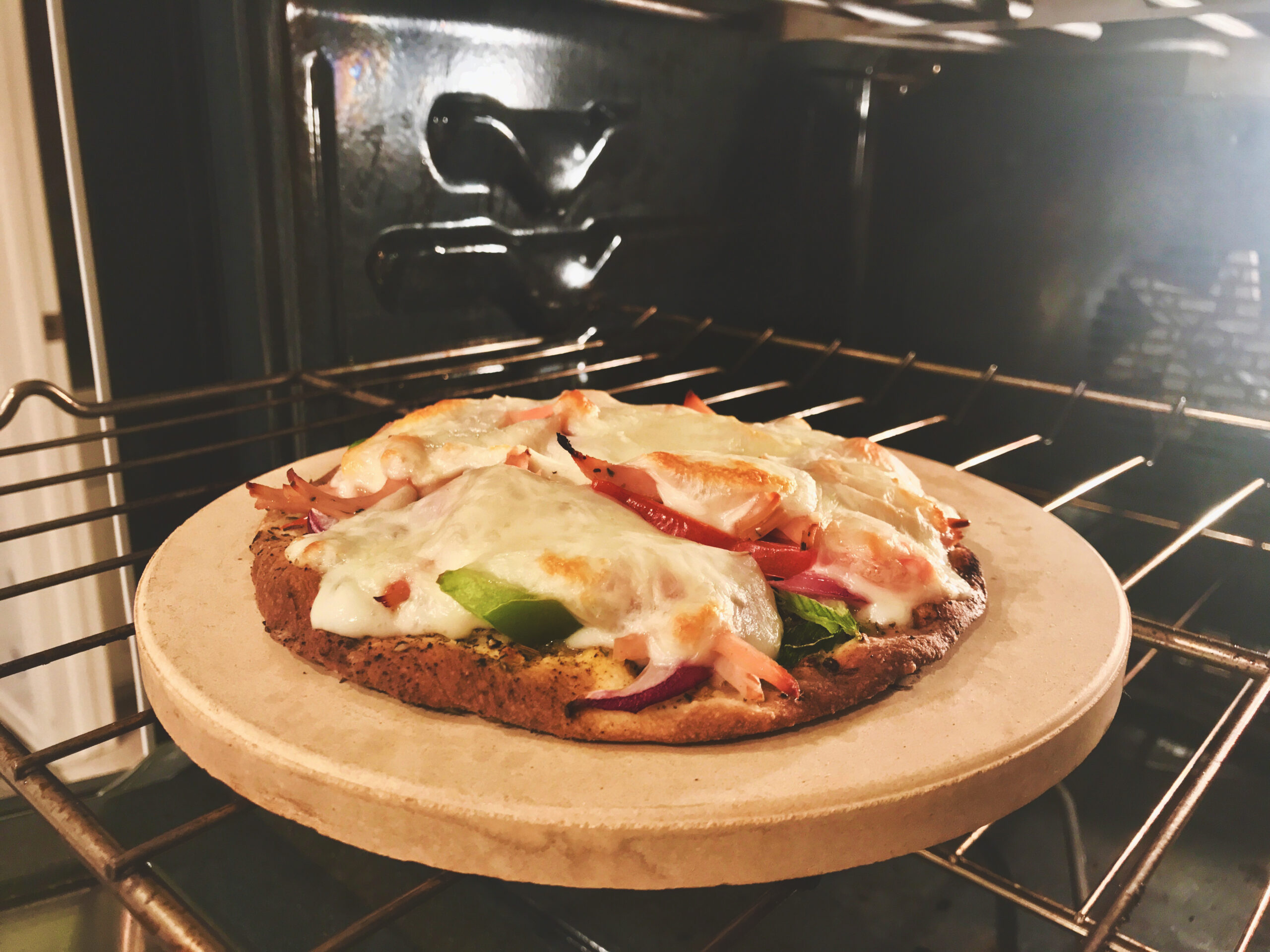 Healthy Cheese Vegetable Hot Stone Oven Pizza - shot with iPhone 7 Plus with focal distance and composition variations (photos professionally retouched)