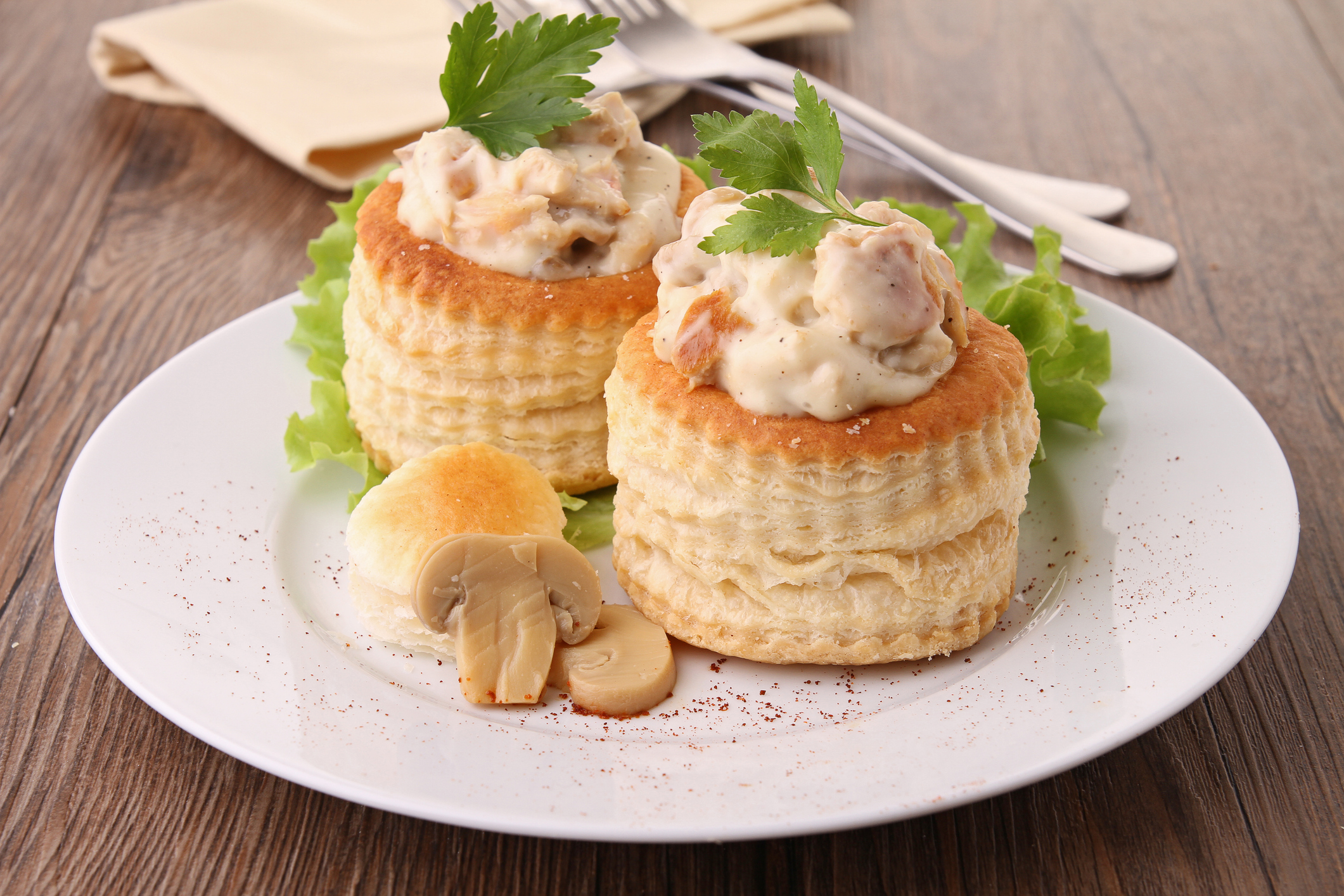 plate of gourmet vol au vent