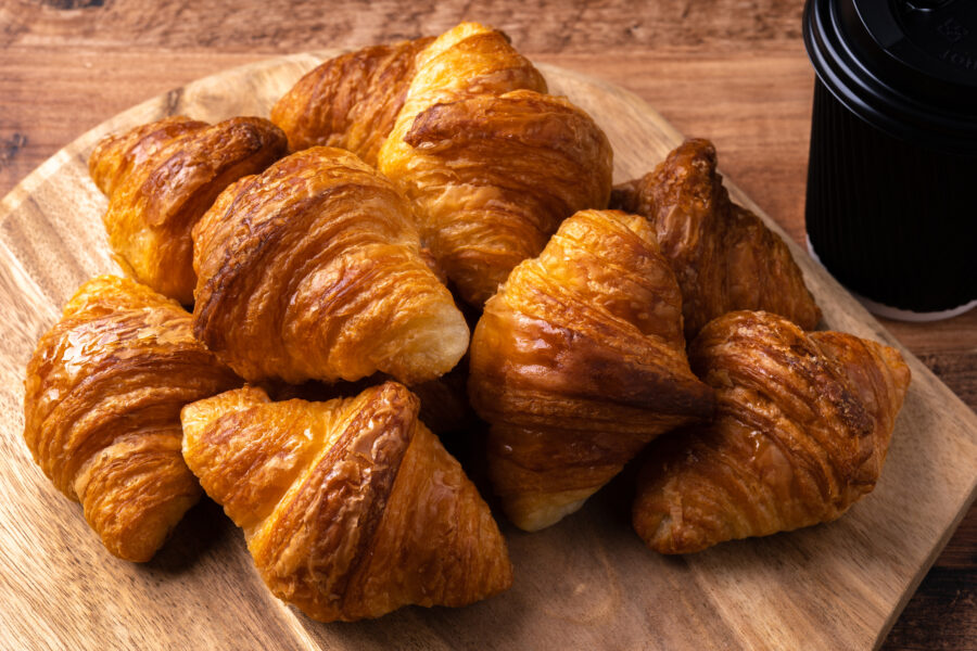 A bunch of croissants