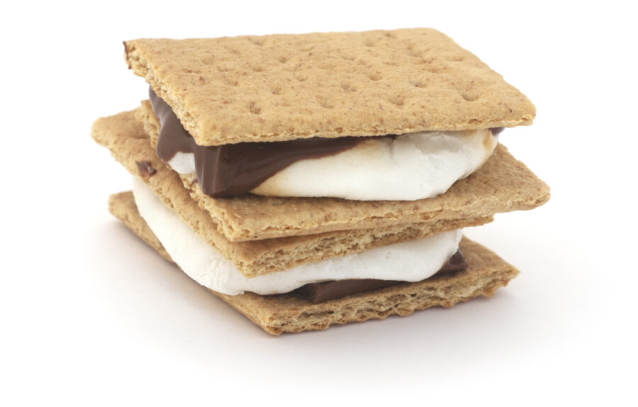 Isolated smore on a white background.