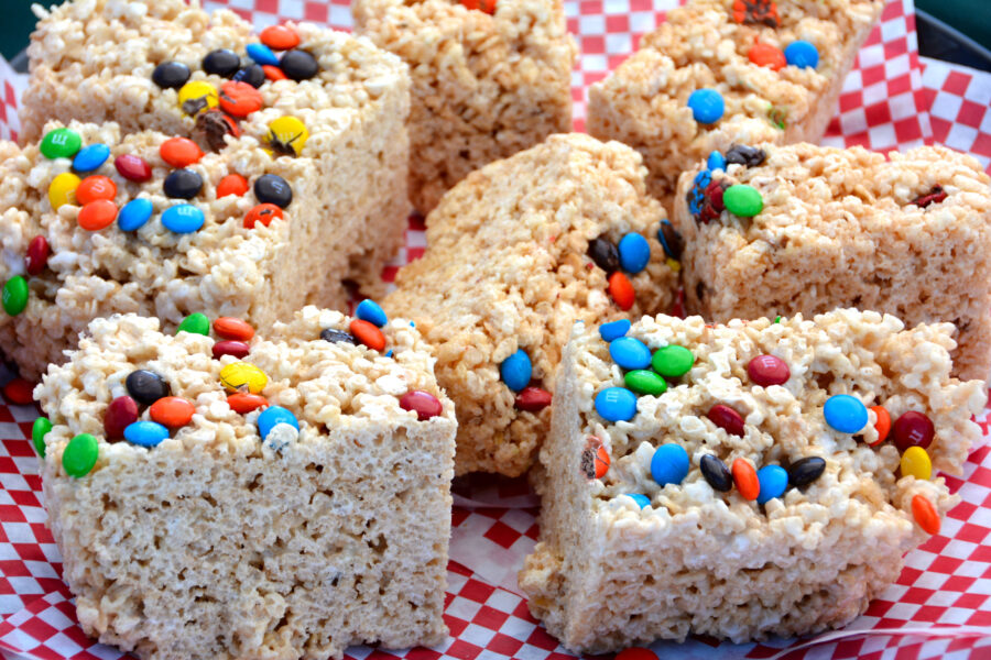 Rice Krispies Treats with M&Ms