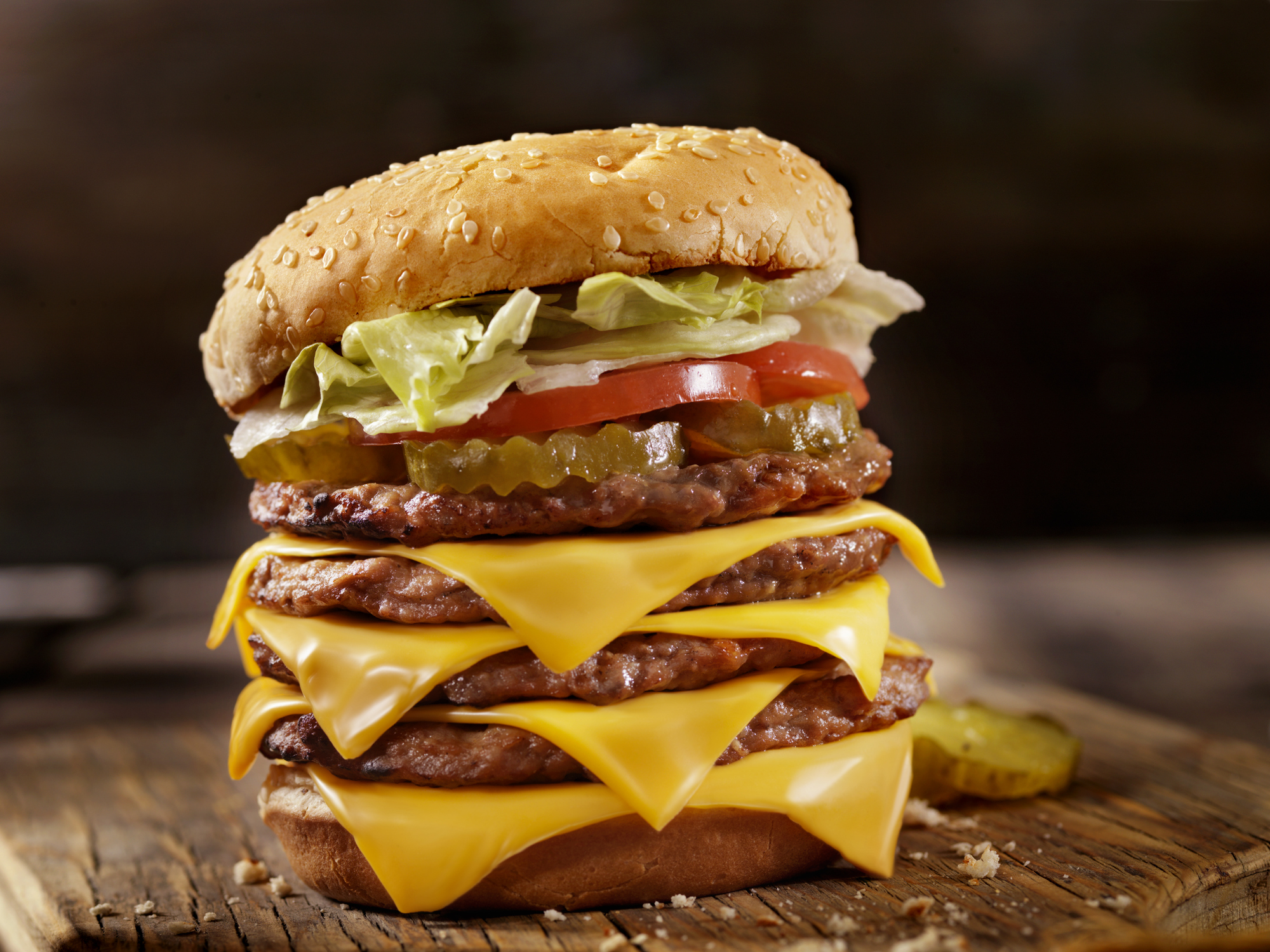 Deluxe Quadruple Cheeseburger -Photographed on Hasselblad H3D2-39mb Camera