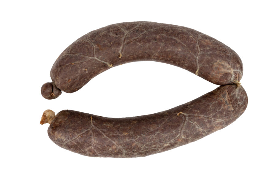 blood sausage isolated on white background