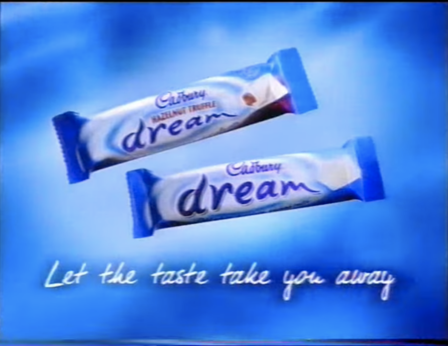 Two Cadbury Dream bars, from commercial posted to YouTube by Nostalgia Duck