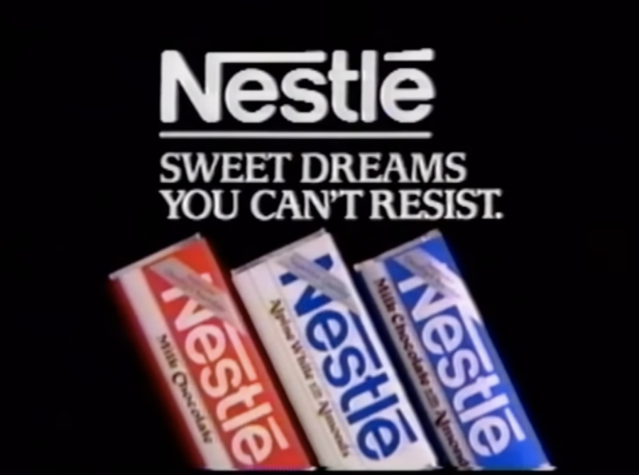 Nestle Alpine White chocolate bars, from 1986 commercial posted to YouTube by Todd McDurmont