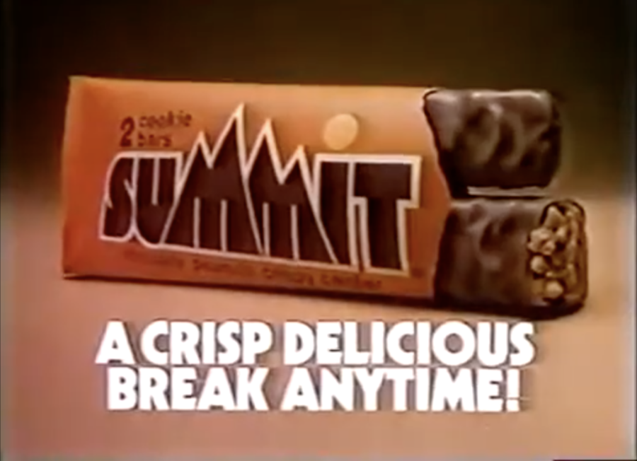 Summit candy bar, from 1981 commercial, posted to YouTube by JPMcFly1985 Retro Vi