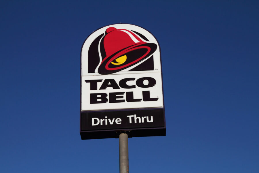 A Taco Bell Drive Thru sign. 