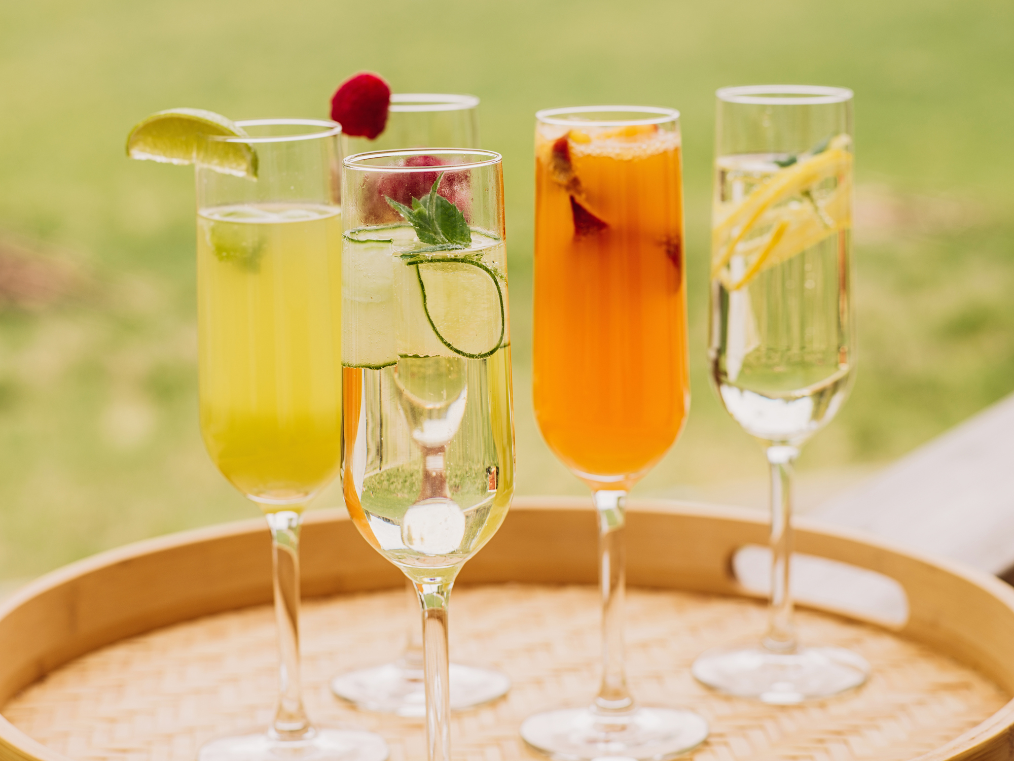 Mimosas ans bellinis champagne prosecco cocktails
