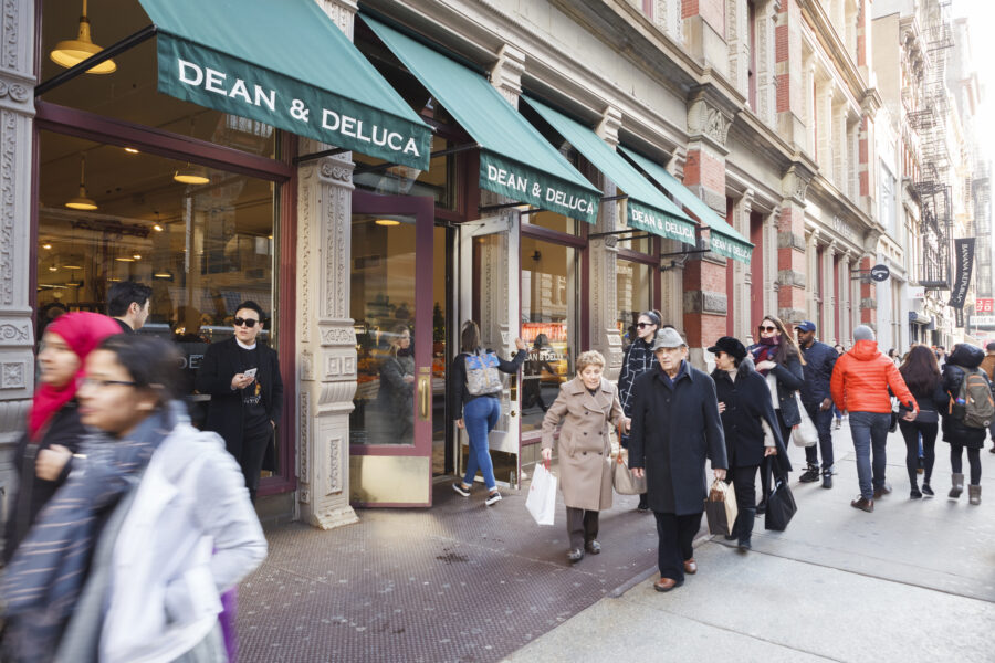 Dean and Deluca at the northeast corner of Broadway and Prince street in the Soho area of Manhattan. 