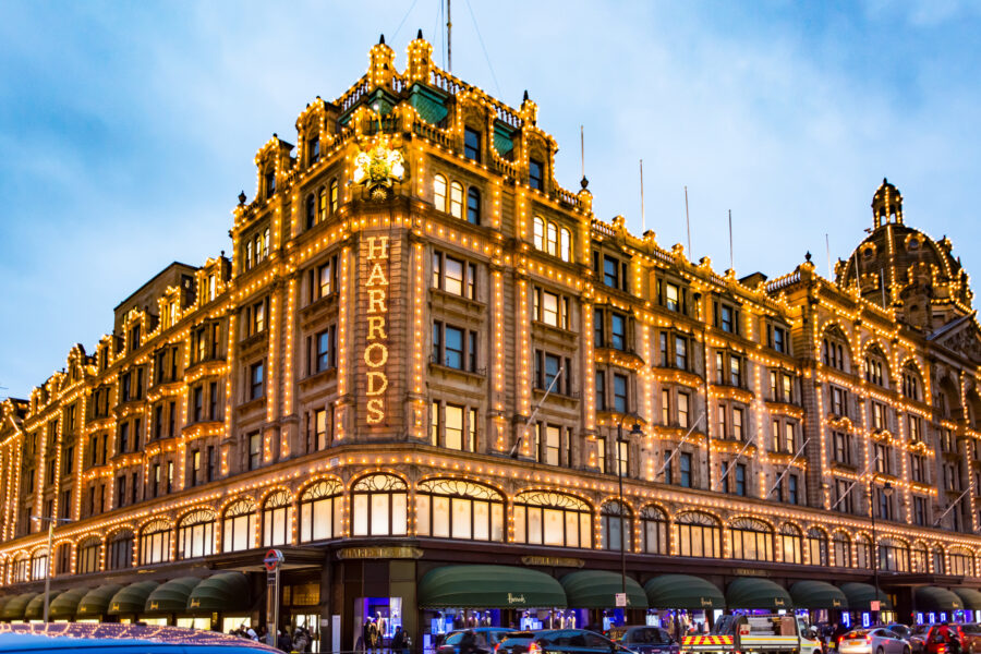 Harrods, a large department store in London. 