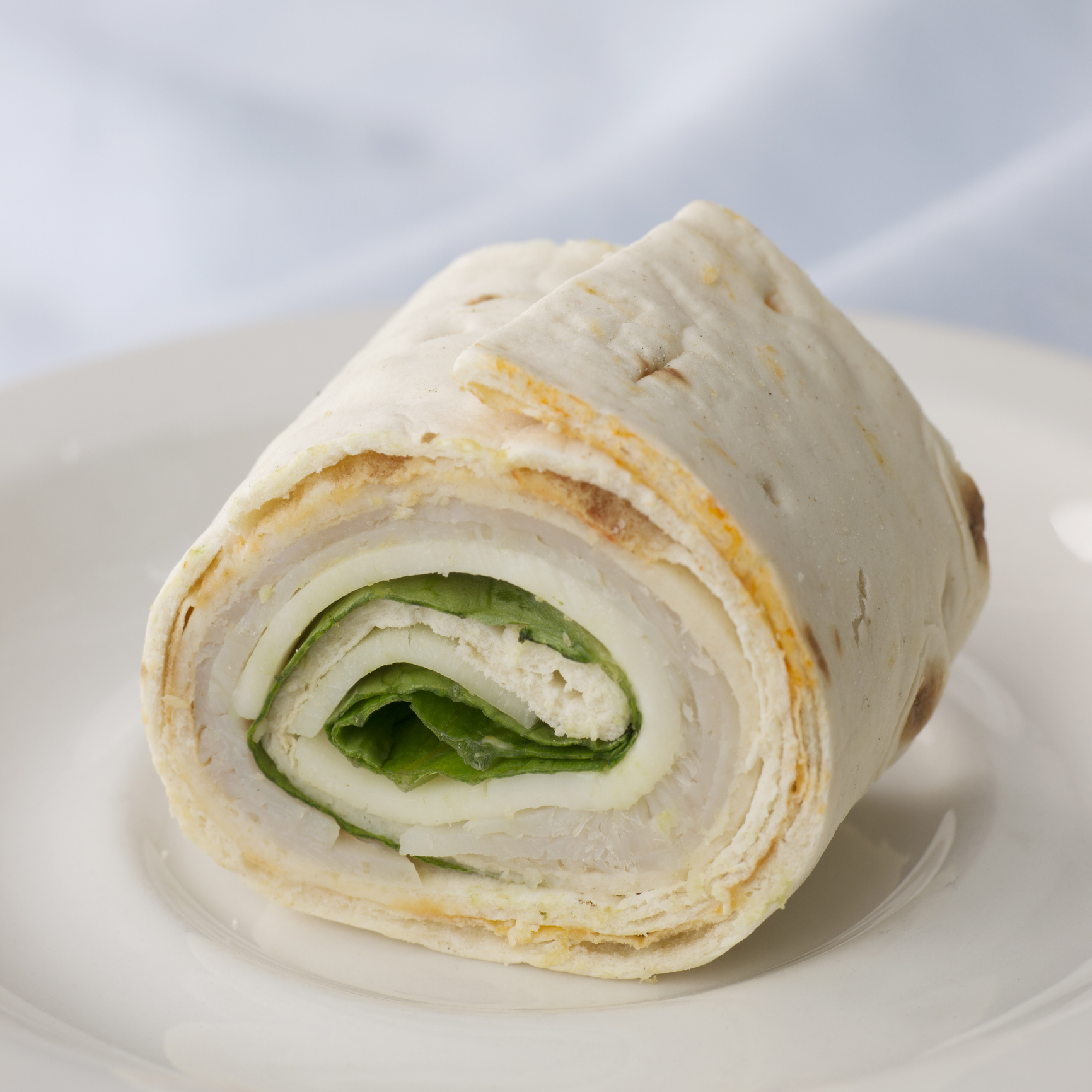 Turkey and cheese wrap sandwiches