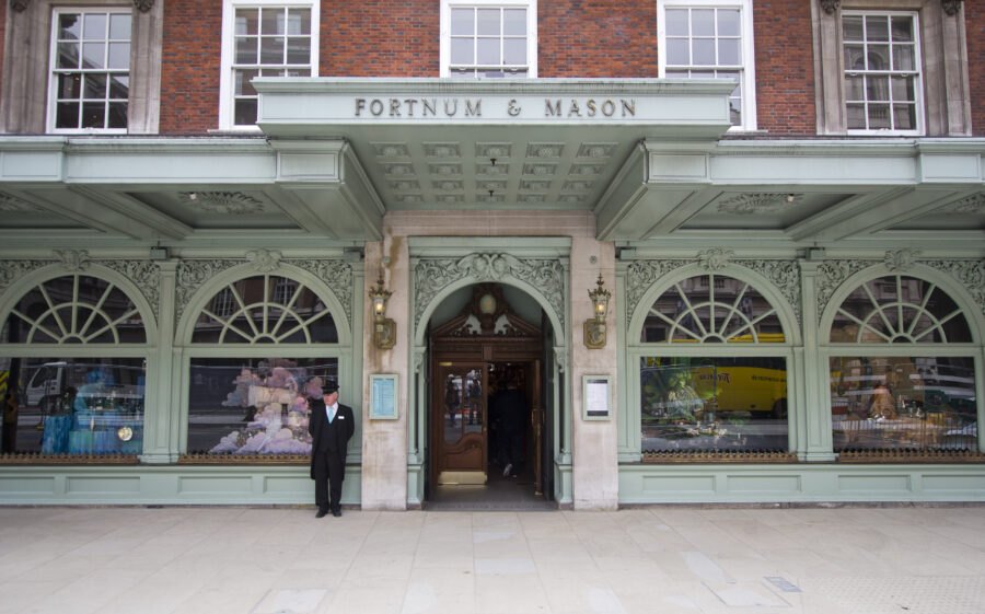 Doorman in front of Fortnum and Mason department store