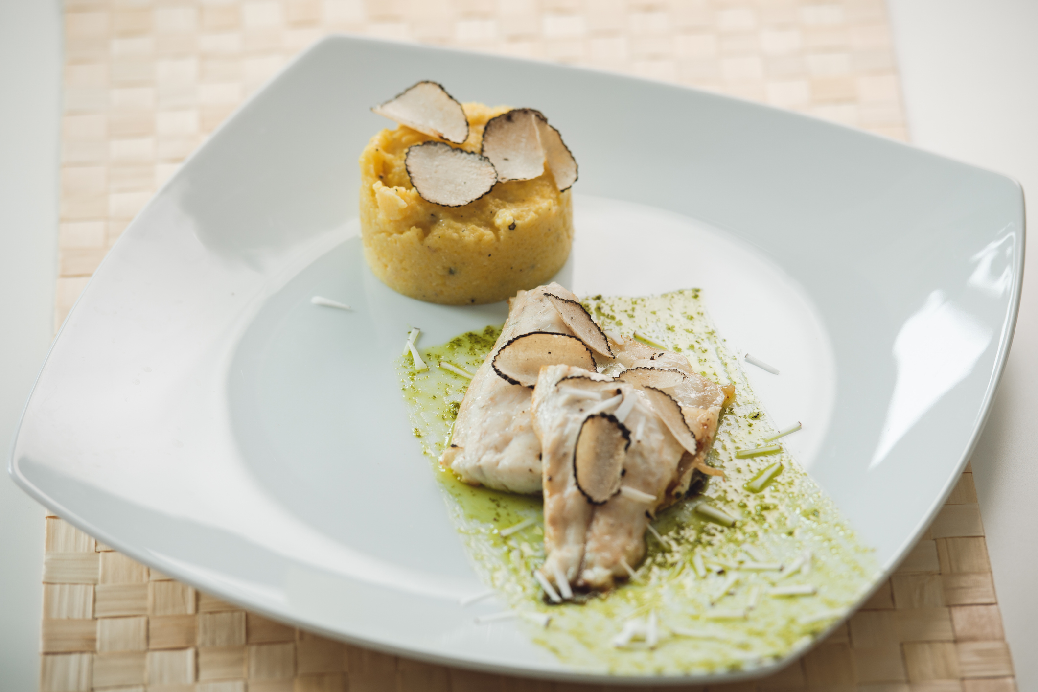 Polenta with Truffles and Fish 