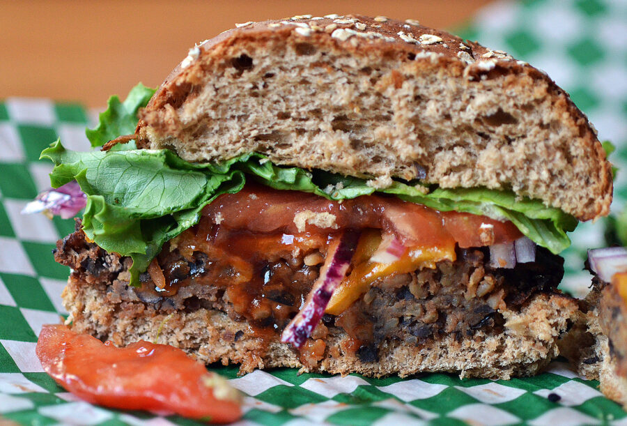 Black Bean Burger on Whole Grain Bun