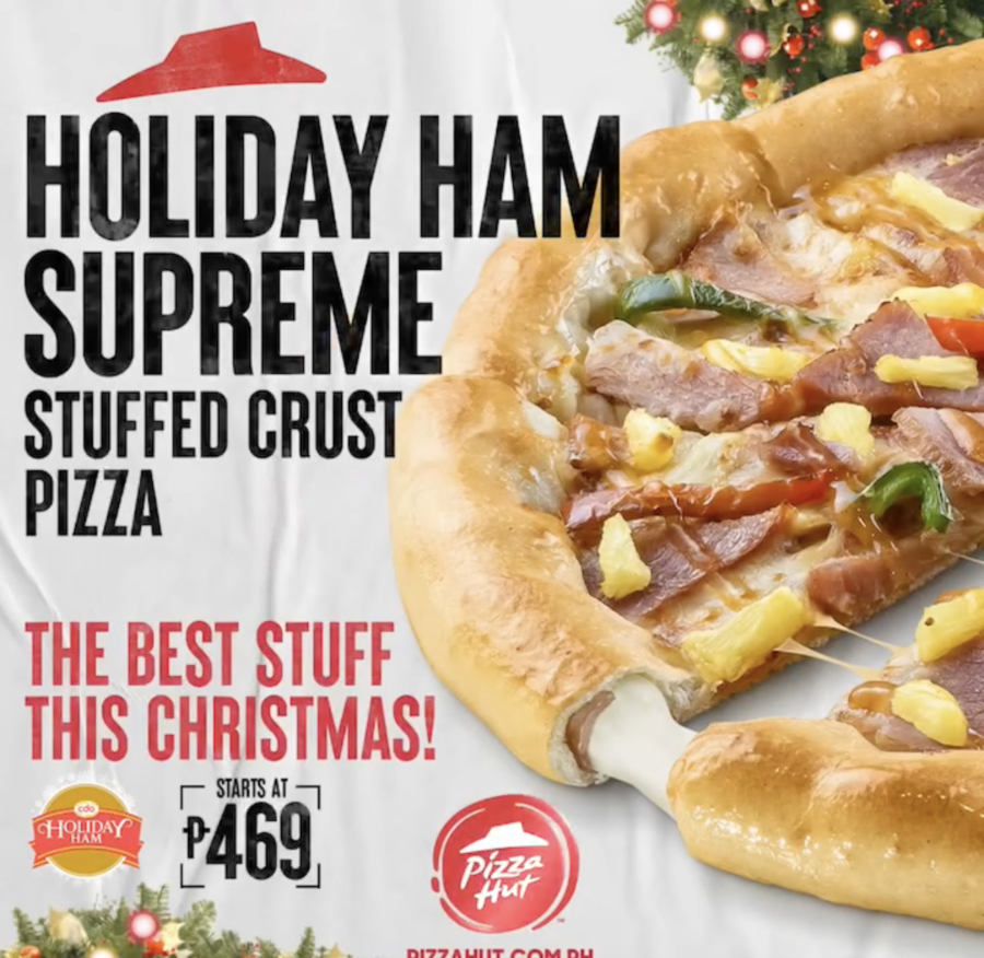 Ad for Holiday Ham Supreme Pizza, posted to Facebook by Pizza Hut