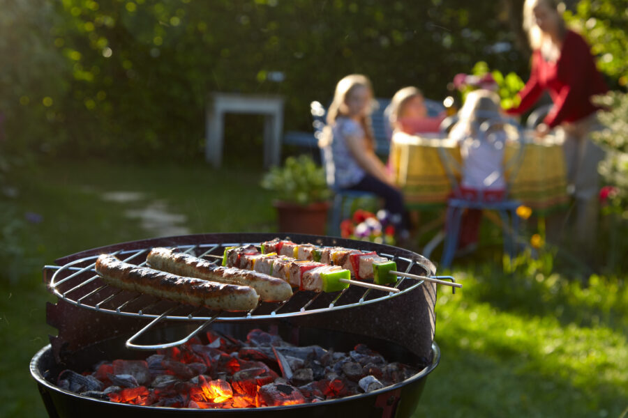 Barbecue party on a summer evening.