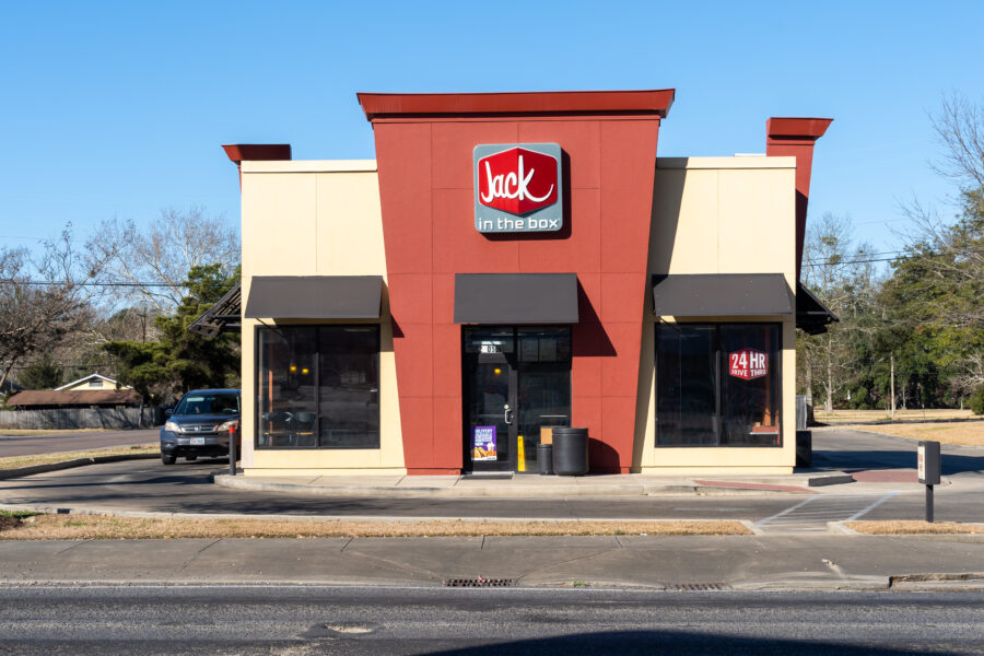  A Jack in the Box restaurant in Baton Rouge, Louisiana, USA.