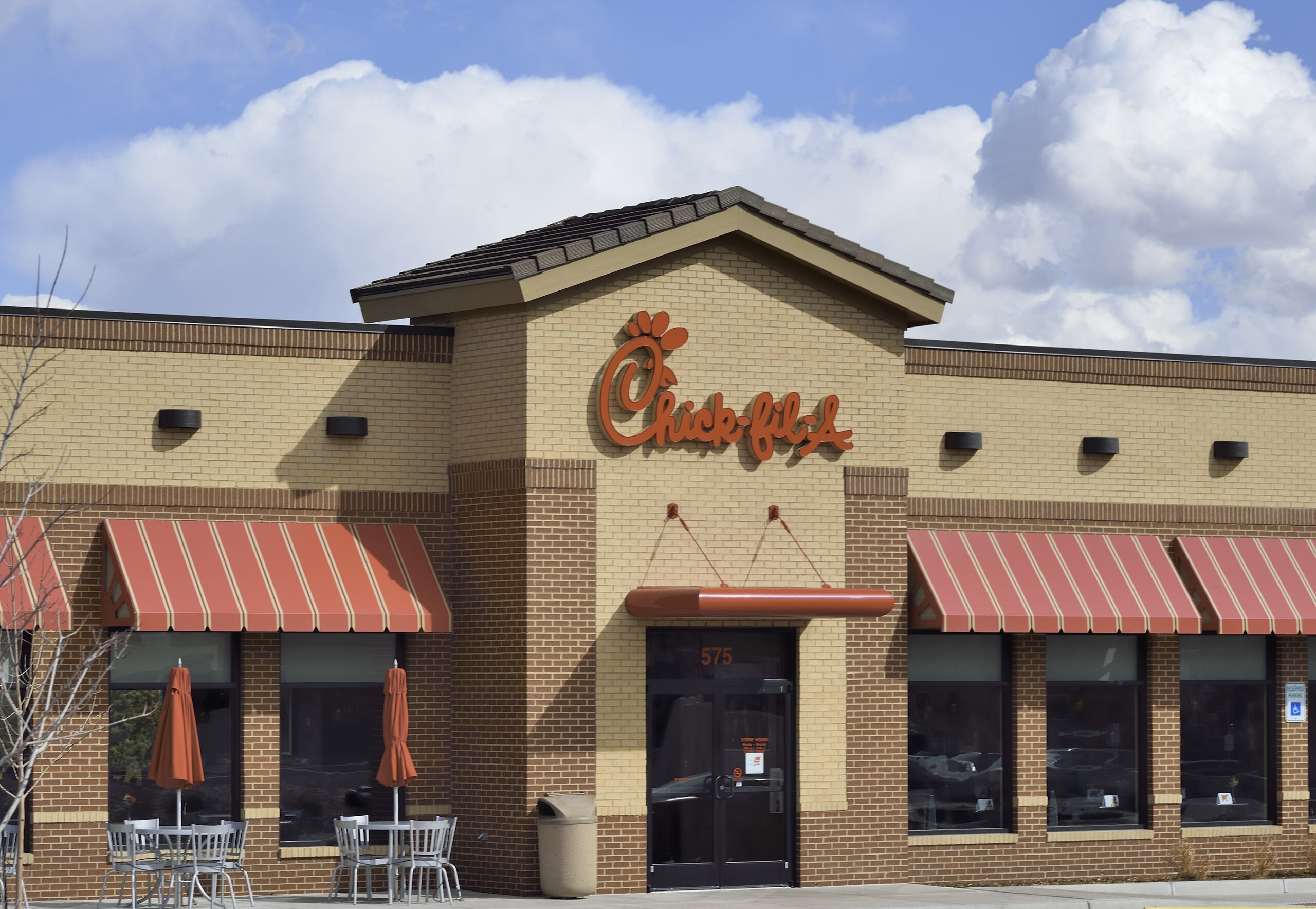 Colorado Springs, Colorado, USA - March 17, 2013: A Chick-fil-A restaurant in Colorado Springs. Founded in 1946 in Atlanta, Georgia, Chick-fil-A is a chain of restaurants specializing in chicken sandwiches with over 1600 locations.