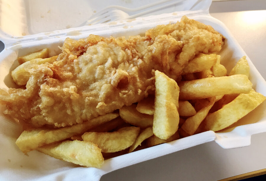 Fish fry chips food