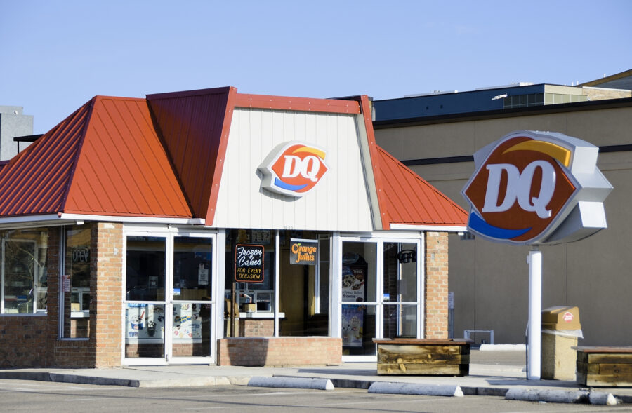 The Dairy Queen on South College Road in Fort Collins, Colorado with customers inside. 