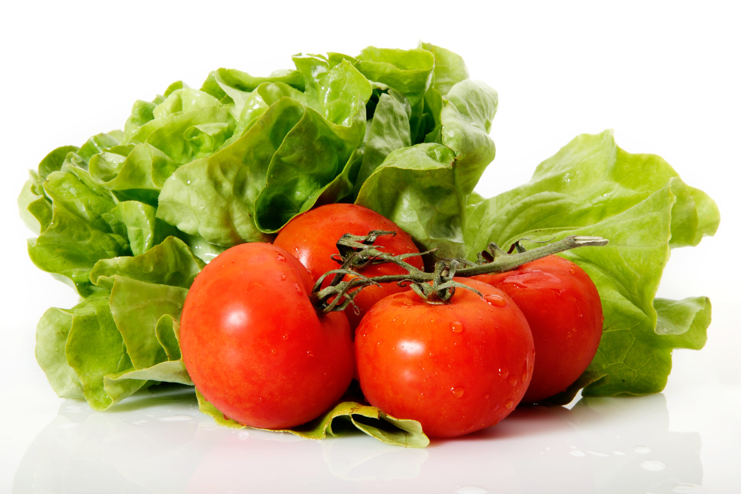 Fresh vegetables on white background
