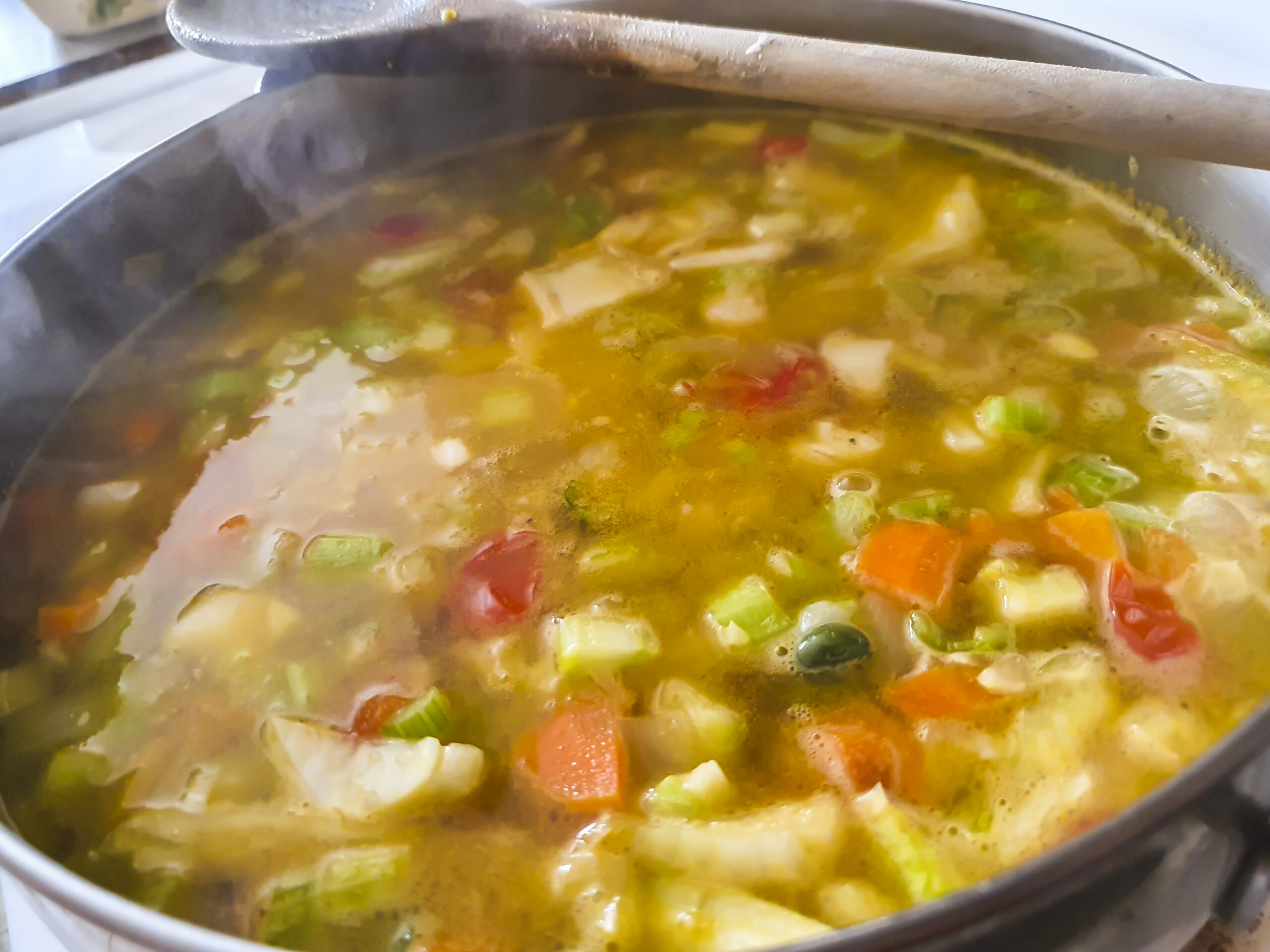 Vegetable Soup in a pot.