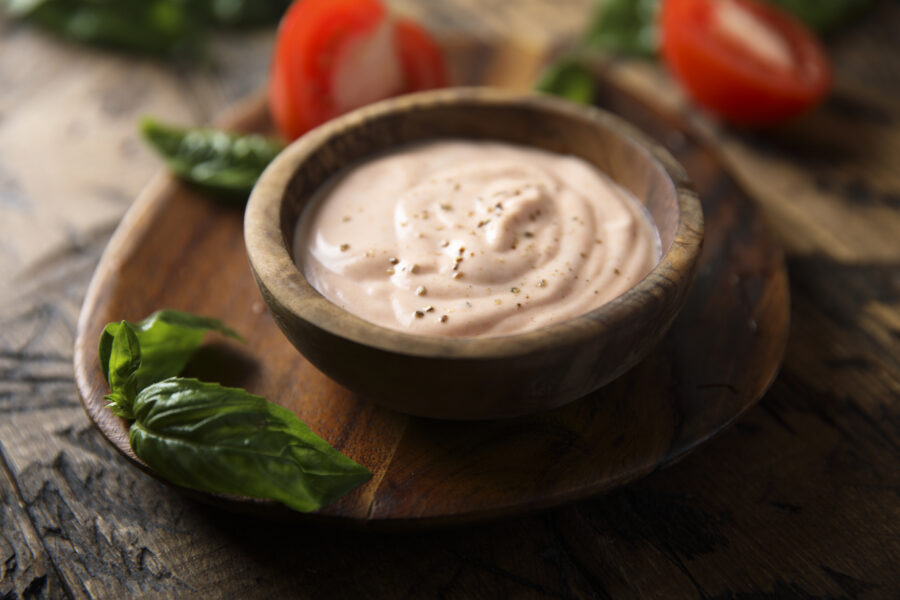 Traditional mayo sauce with tomato