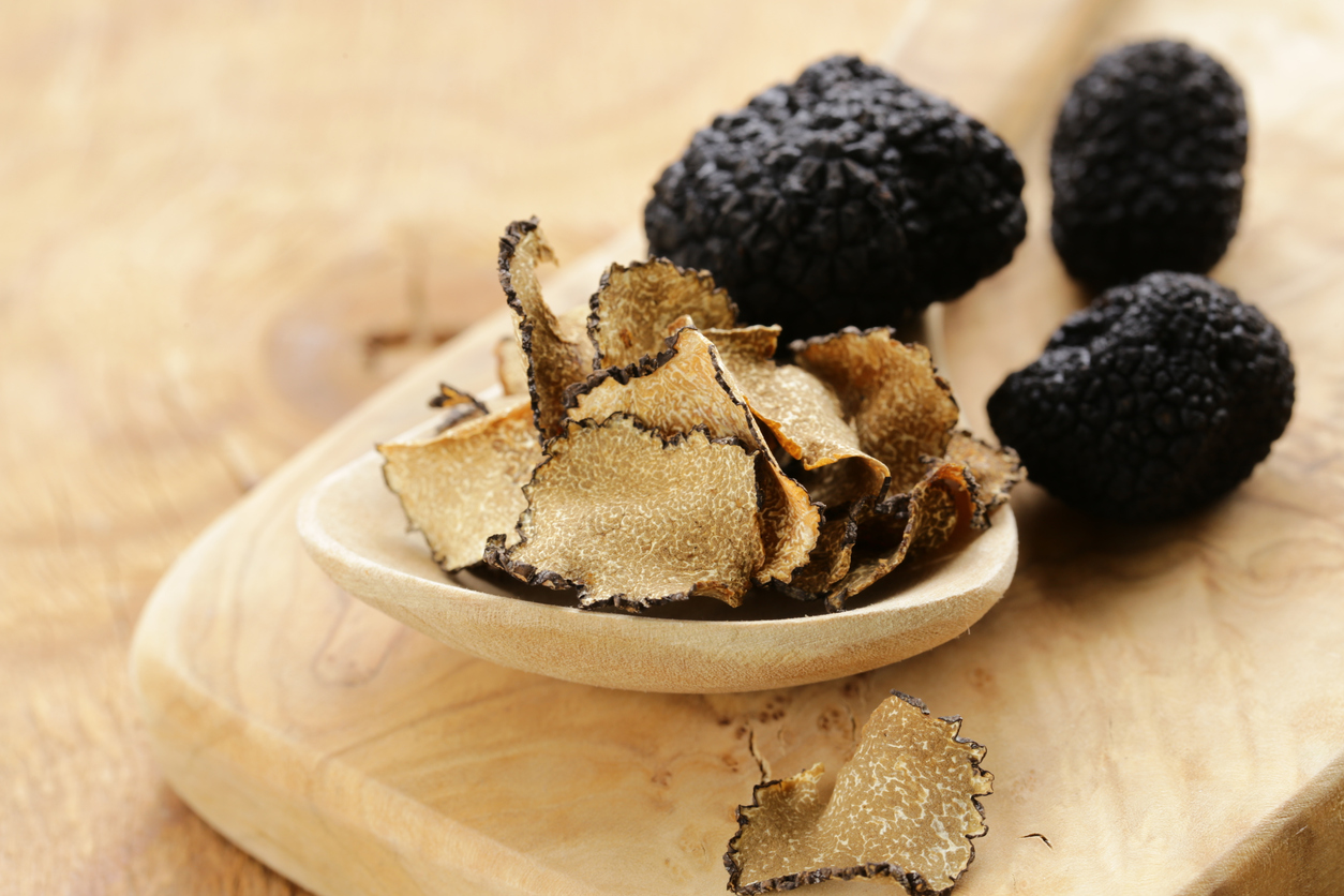 expensive rare black truffle mushroom - gourmet vegetable