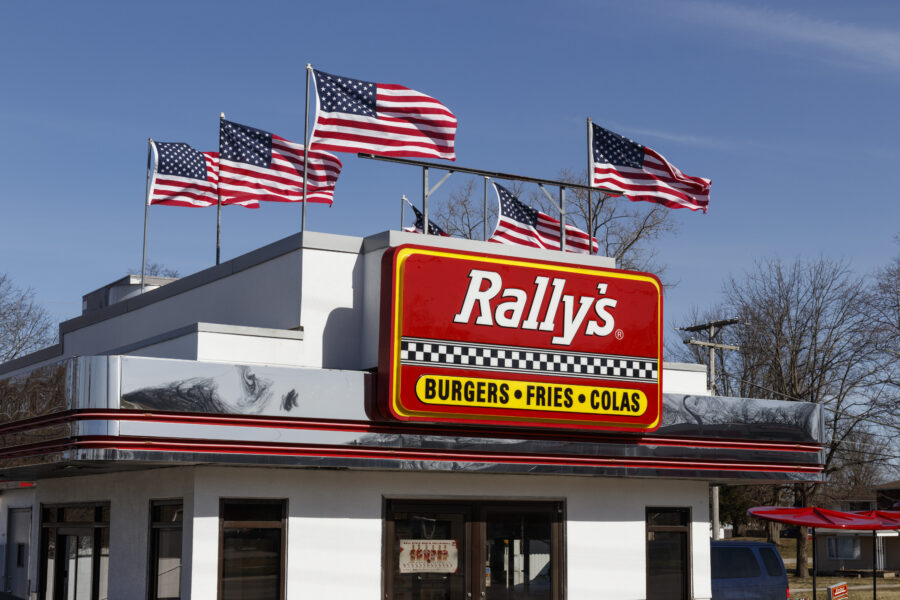 Rally's Drive Thru fast food restaurant.