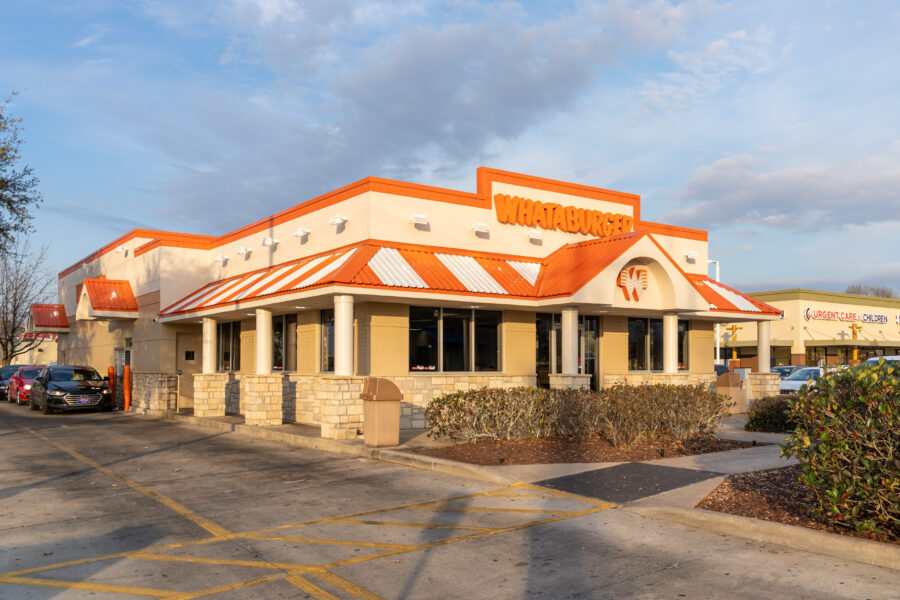 A Whataburger restaurant in New Orleans. Whataburger is an American regional fast food restaurant chain.