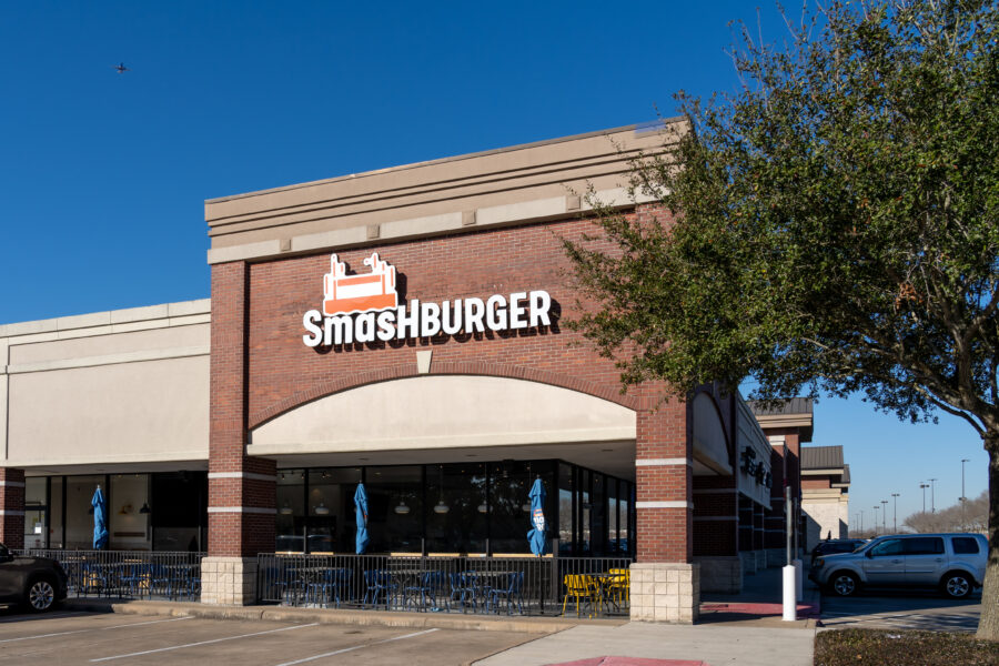 A Smashburger restaurant in Pearland, TX, USA. Smashburger is an American fast-casual hamburger restaurant chain.