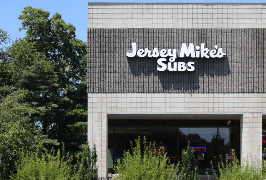 Princeton New Jersey - June 23, 2019: Jersey Mike's Subs Fast Food Restaurant. Jersey Mike's Subs is a submarine sandwich chain headquartered in New Jersey II - Image