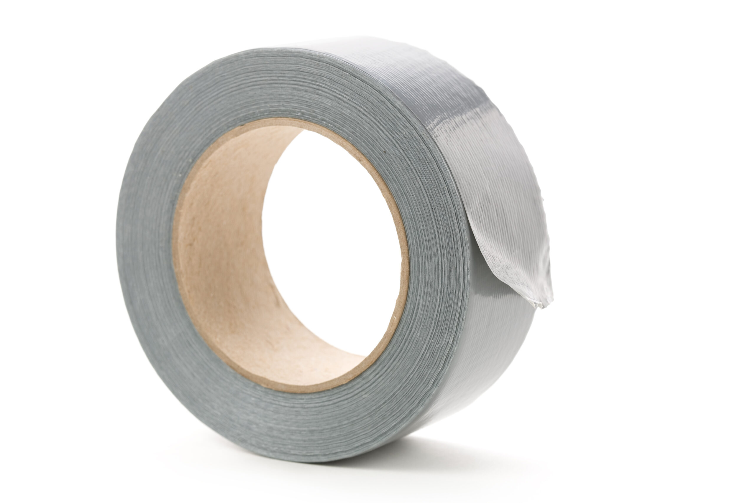 a roll of Grey Duct Tape with white background